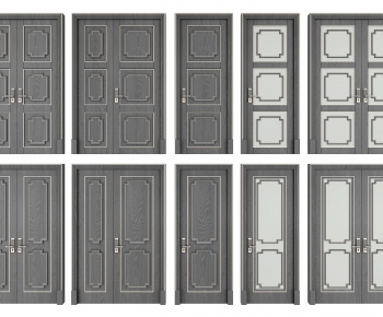 New Chinese Style Unequal Double Door-ID:210335635
