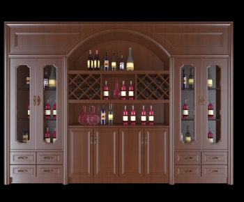 Simple European Style Wine Cabinet-ID:741888692