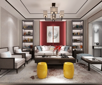 New Chinese Style A Living Room-ID:260315951