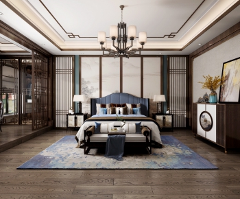 New Chinese Style Bedroom-ID:679231477