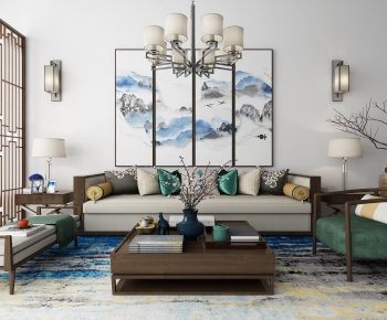 New Chinese Style Sofa Combination-ID:205189591