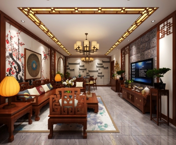 Chinese Style A Living Room-ID:813276842