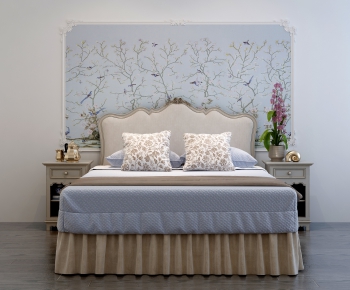 Simple European Style Double Bed-ID:684032335