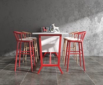 Industrial Style Dining Table And Chairs-ID:124859651