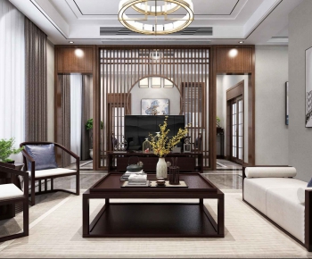 New Chinese Style A Living Room-ID:249048877