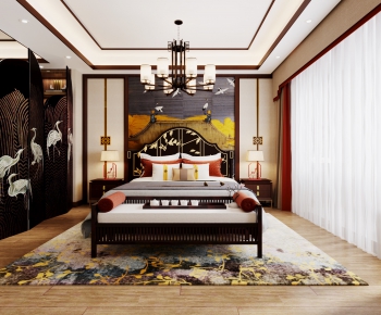 New Chinese Style Bedroom-ID:963855388