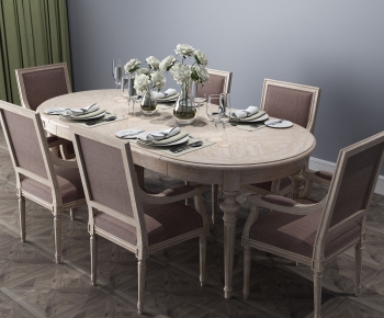 American Style Dining Table And Chairs-ID:946481364