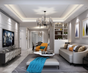 Modern A Living Room-ID:923856473