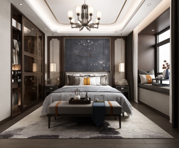 New Chinese Style Bedroom-ID:340014159