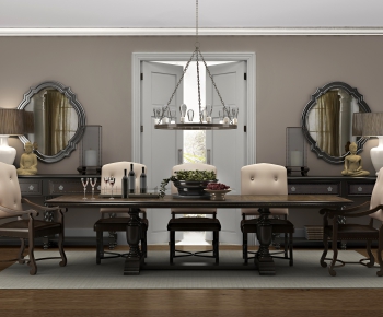 American Style Dining Table And Chairs-ID:949555375