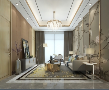 New Chinese Style A Living Room-ID:765930411