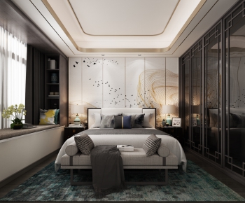 New Chinese Style Bedroom-ID:647549113