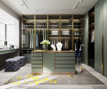 Modern Clothes Storage Area-ID:219586987