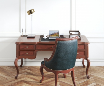 American Style Computer Desk And Chair-ID:711258599