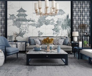 New Chinese Style Sofa Combination-ID:620349939
