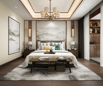 New Chinese Style Bedroom-ID:579995278