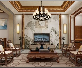 Chinese Style A Living Room-ID:419863817