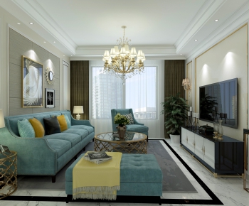 Simple European Style A Living Room-ID:499605127