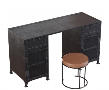 Industrial Style Computer Desk And Chair-ID:978073476