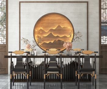 New Chinese Style Dining Table And Chairs-ID:440211653