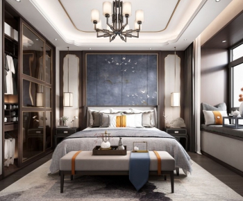 New Chinese Style Bedroom-ID:833423994