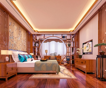 New Chinese Style Bedroom-ID:668242678