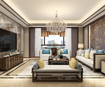 New Chinese Style A Living Room-ID:152168539