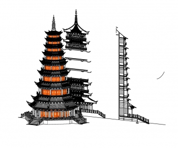 Japanese Style Ancient Architectural Buildings-ID:315213845