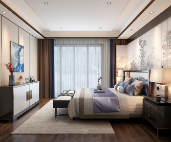 New Chinese Style Bedroom-ID:367634878