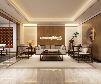 New Chinese Style A Living Room-ID:549205287