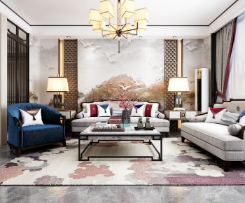 New Chinese Style A Living Room-ID:179903828