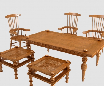 American Style Dining Table And Chairs-ID:500024779