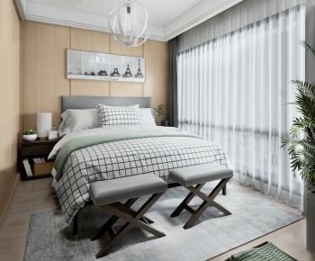 Nordic Style Bedroom-ID:385063741