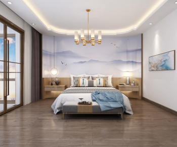 New Chinese Style Bedroom-ID:104021444