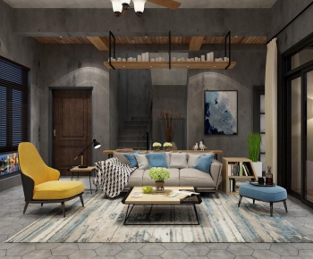 Industrial Style A Living Room-ID:344211332