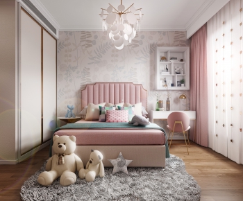 Simple European Style Girl's Room Daughter's Room-ID:647413613