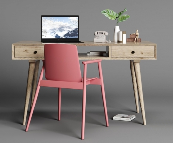 Nordic Style Computer Desk And Chair-ID:186594183