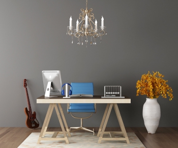 Modern Computer Desk And Chair-ID:957915233