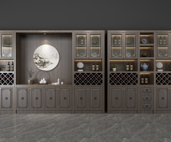New Chinese Style Wine Cabinet-ID:387026483