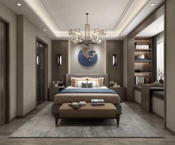 New Chinese Style Bedroom-ID:219877375