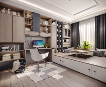 Modern Nordic Style Study Space-ID:364332976