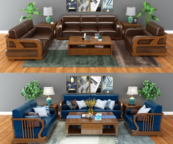 New Chinese Style Sofa Combination-ID:658877753