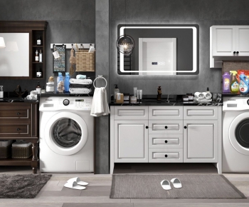 American Style Laundry Cabinet-ID:204865945