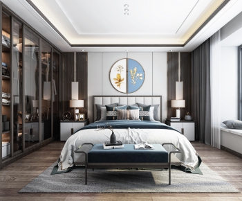 New Chinese Style Bedroom-ID:910929615