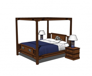 New Chinese Style Double Bed-ID:308000345