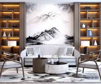 New Chinese Style Sofa Combination-ID:167702681