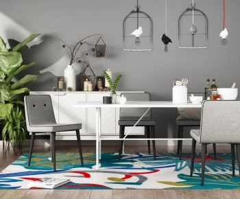 Nordic Style Dining Table And Chairs-ID:134977429