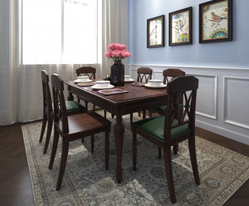 American Style Dining Table And Chairs-ID:655941424