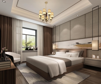 New Chinese Style Bedroom-ID:257822636