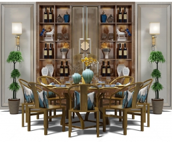 New Chinese Style Dining Table And Chairs-ID:454288762